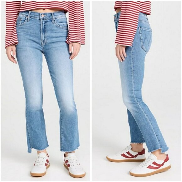 💕MOTHER💕 The Insider Crop Step Fray Jeans ~ Out Of The Blue 29 NWOT - Picture 9 of 16